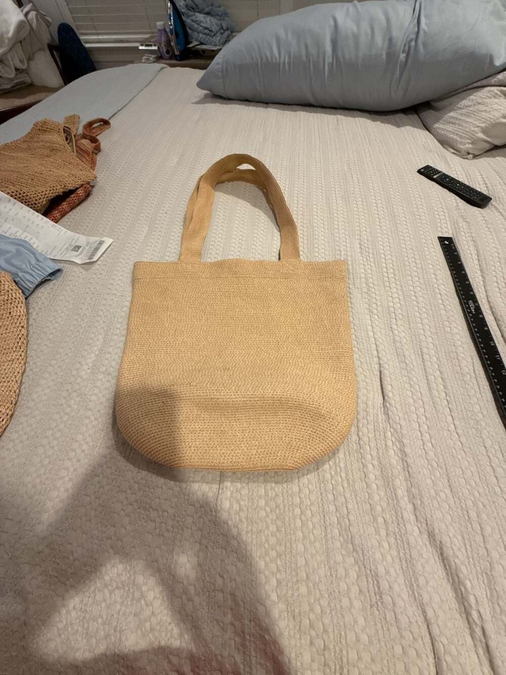Eric Javits Squishee Natural Woven Tote Bag